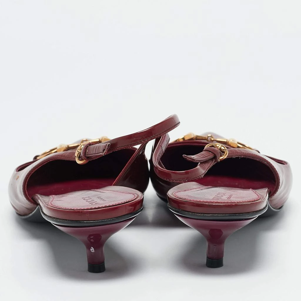 Gucci Gucci Burgundy Patent Leather Horsebit Slingback Pumps Size 40.5 5