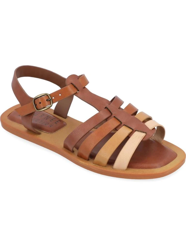 Journee Collection Benicia Womens Faux Leather Strappy Fisherman Sandals 1