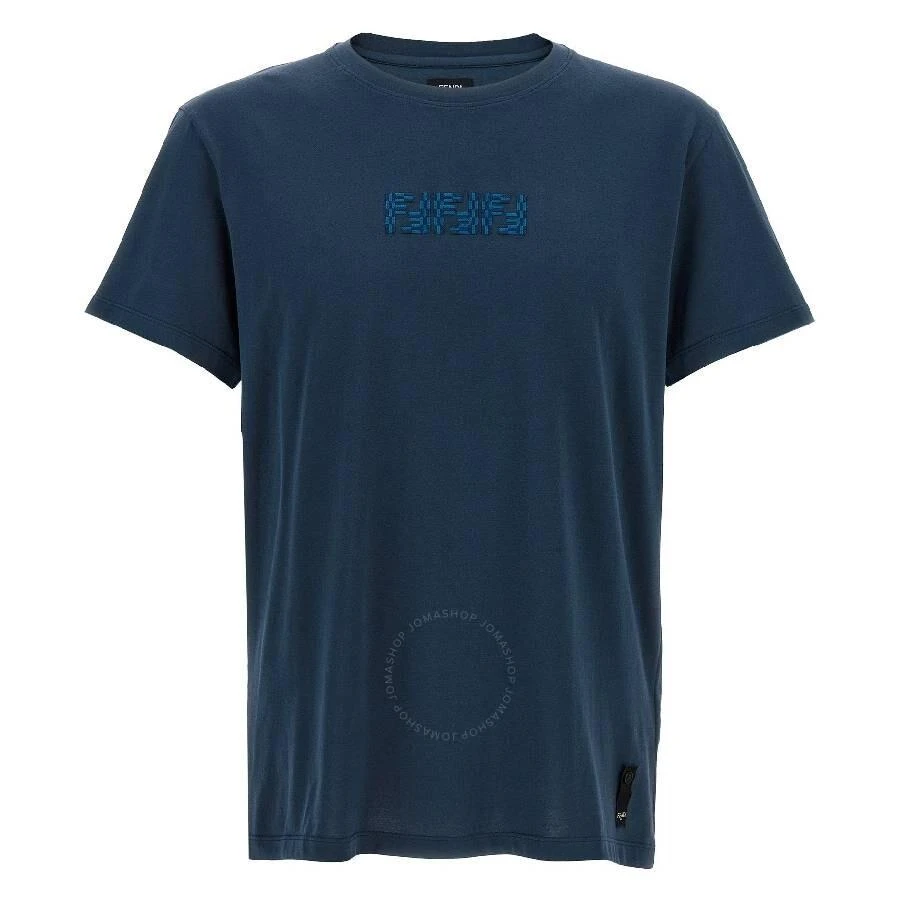Fendi Embroidered Logo Cotton T-Shirt 1