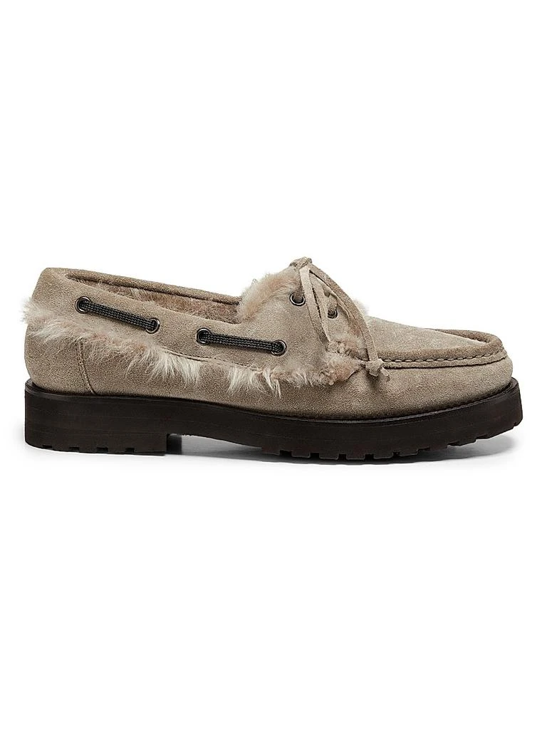 Brunello Cucinelli Suede-Shearling Loafers 1