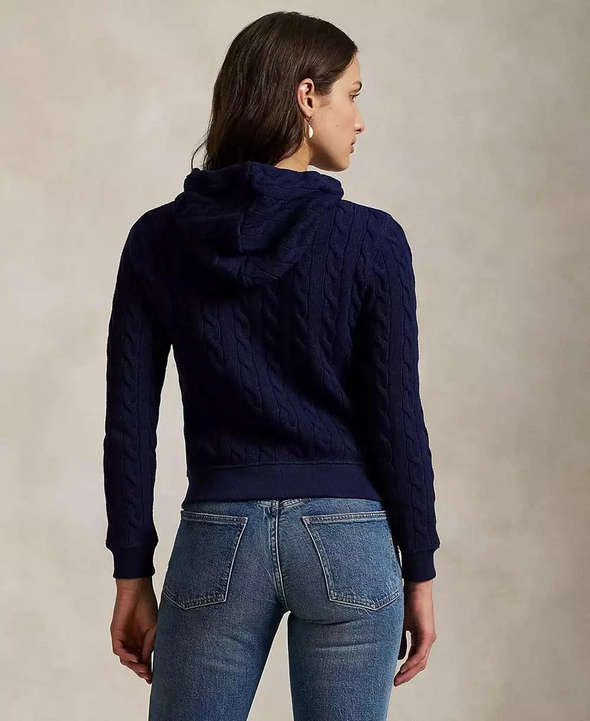 Ralph Lauren Women's Cable-Knit Cotton Full-Zip Hoodie Sweater 5