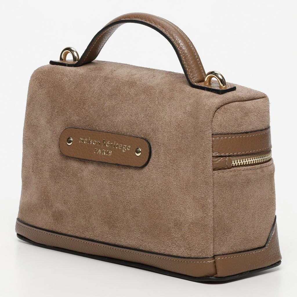 Maison Heritage Sac Bandouliere  Grand Simos Suede - Taupe - Femme 4