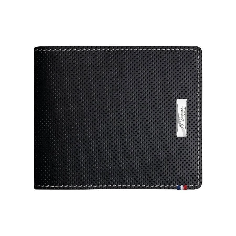 S.T. Dupont Defi Perforated 6 Card Black Leather Wallet 1