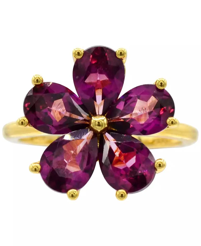Macy's Rhodolite Garnet Flower Statement Ring (3-3/4 ct. t.w.) in 14k Gold-Plated Sterling Silver 3