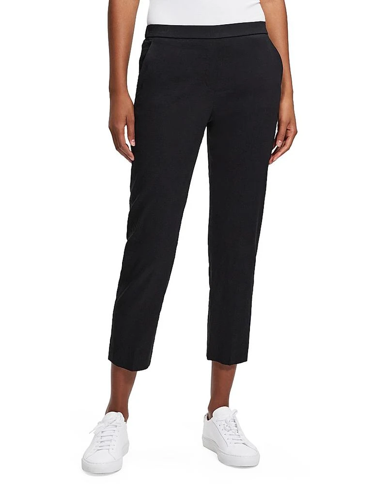 Theory Treeca Linen Pull-On Crop Pants 3