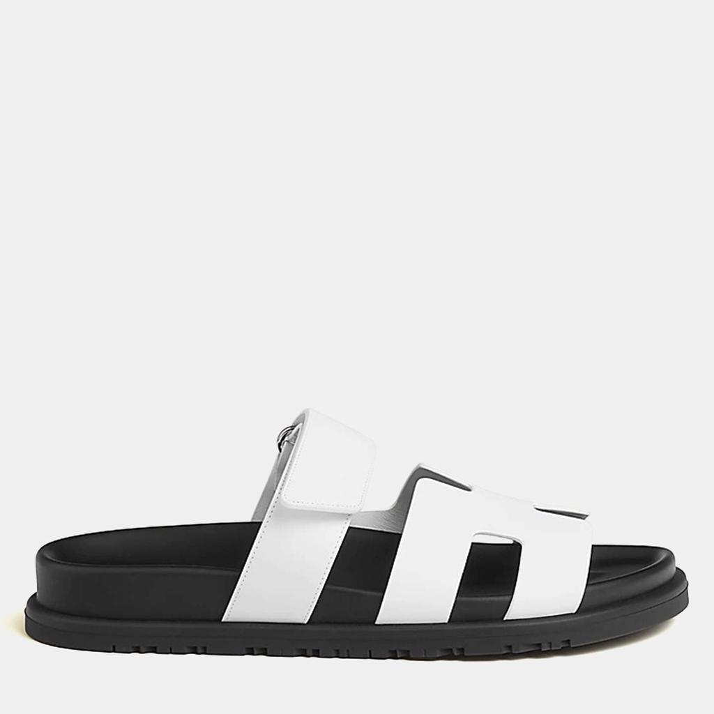 Shop Hermes Blanc Rubber Chypre Sandal 34.5 on Sale at BeyondStyle