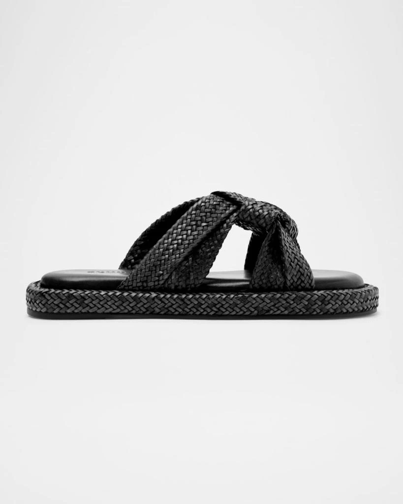 Schutz Kali Woven Knot Flat Slide Sandals 1