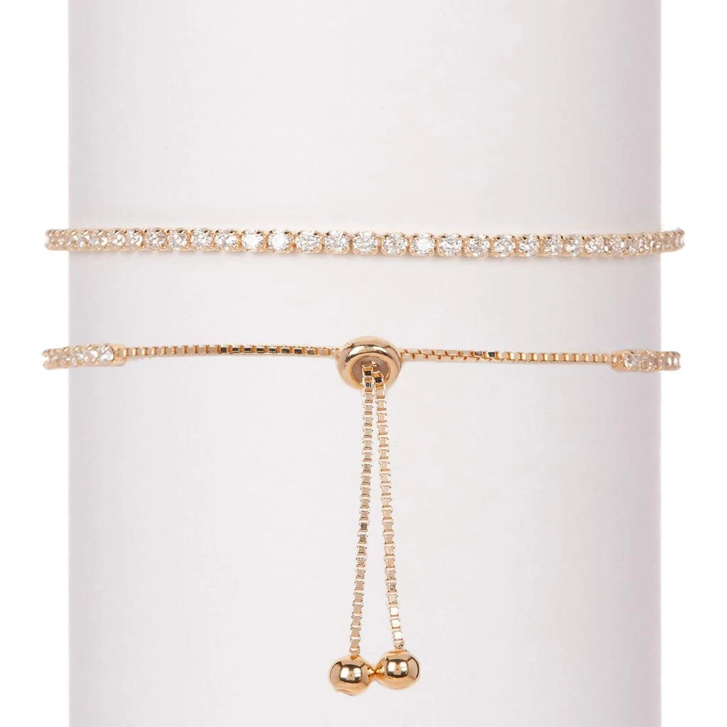 SAVVY CIE JEWELS Ss 925 Roseplated White Cz Pull Bracelet 2