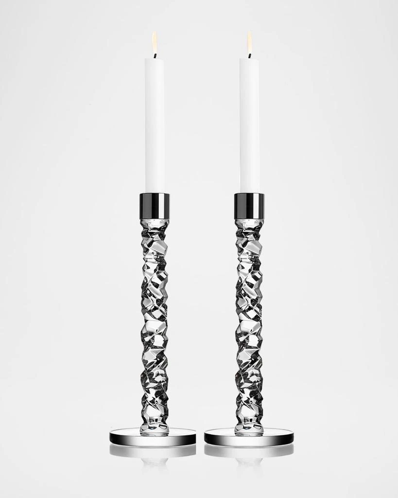 Orrefors Carat Large Candlesticks, Set of 2