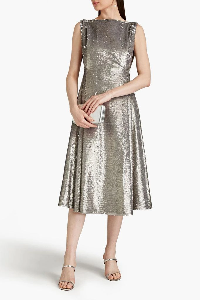 Emilia Wickstead Pleated sequined tulle midi dress 2
