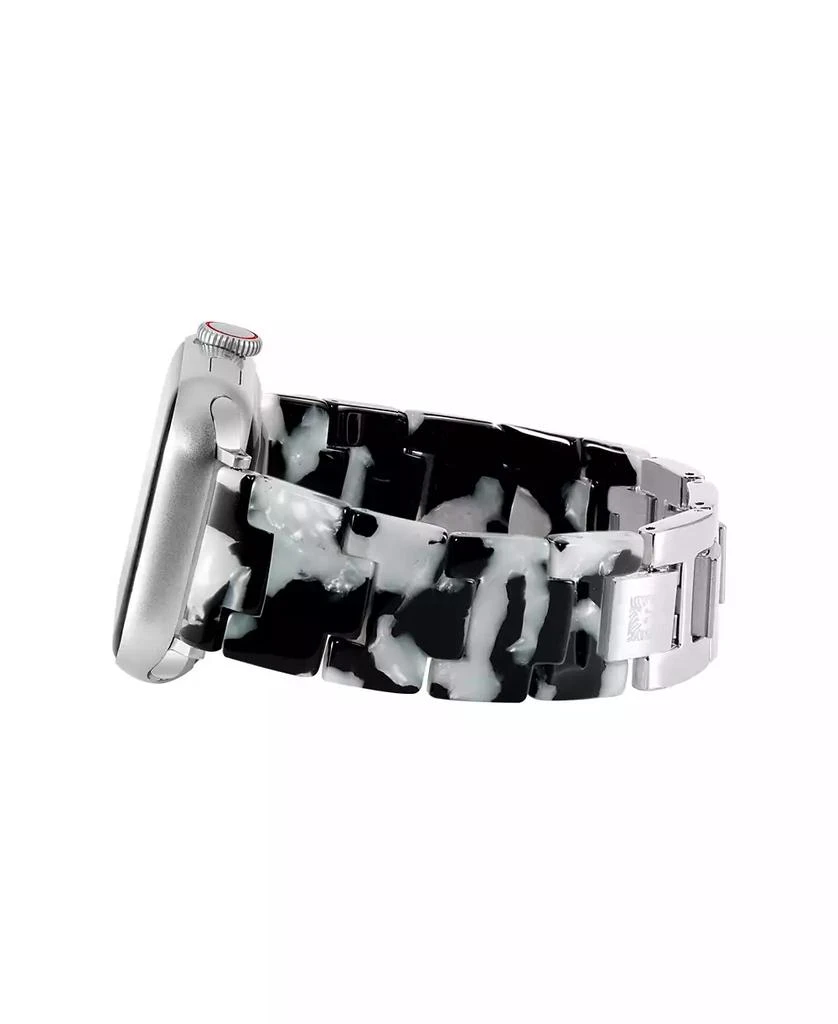 Anne Klein Women's Black and White Marbled Acetate Link Bracelet designed for Apple Watch® 42mm (Series 10) & 38/40/41mm 2