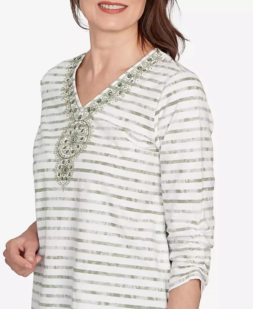 Alfred Dunner Women's Copper Canyon Textured Medallion Neckline Top 5