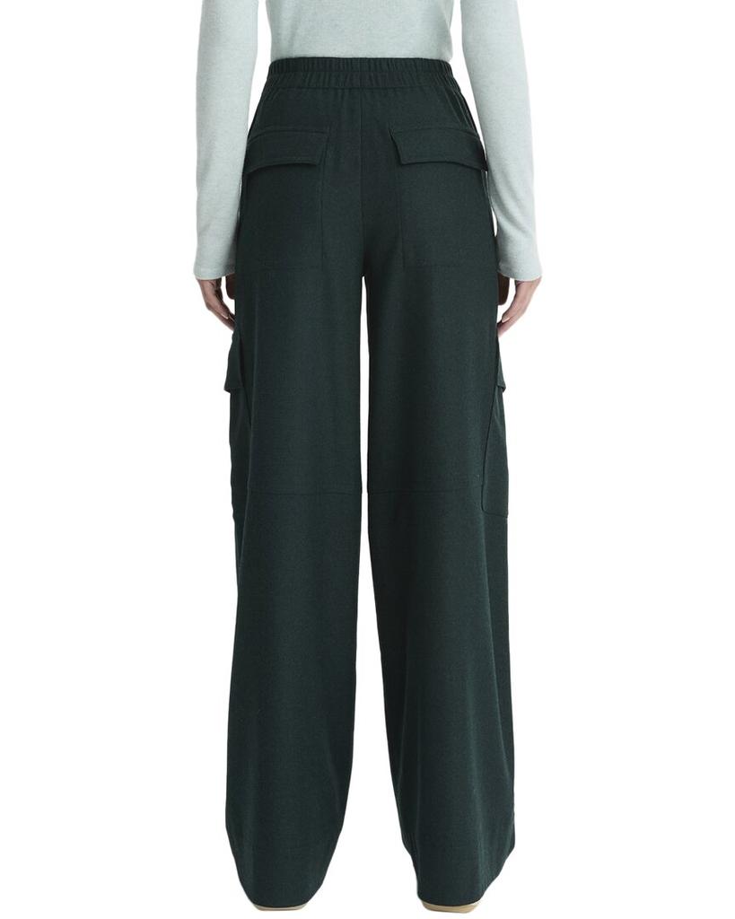 Vince Flannel Wide Leg Raver Wool-Blend Pant