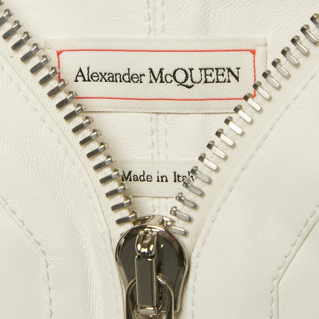 Alexander McQueen Alexander McQueen White Leather Bralette Crop Top M 4