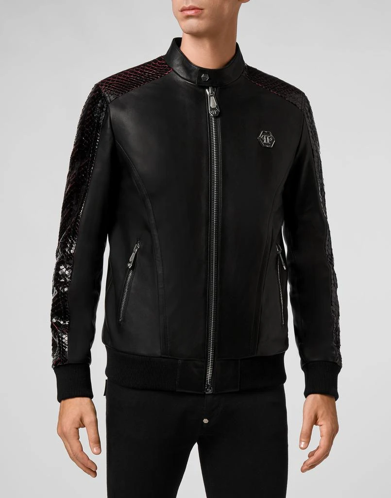 Philipp Plein Leather Moto Jacket Luxury 3