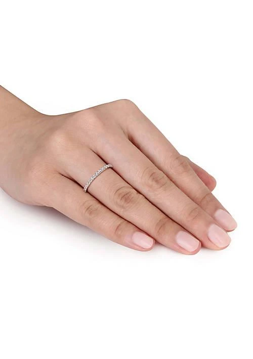 Belk & Co. Co. Lab Created Created White Sapphire Semi Eternity Ring In 10K Yellow Gold 2