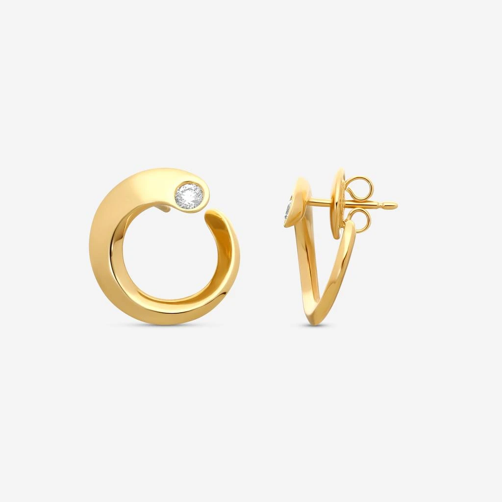 Crivelli Crivelli Like 18K Yellow Gold Diamond C Earrings E0271E 3