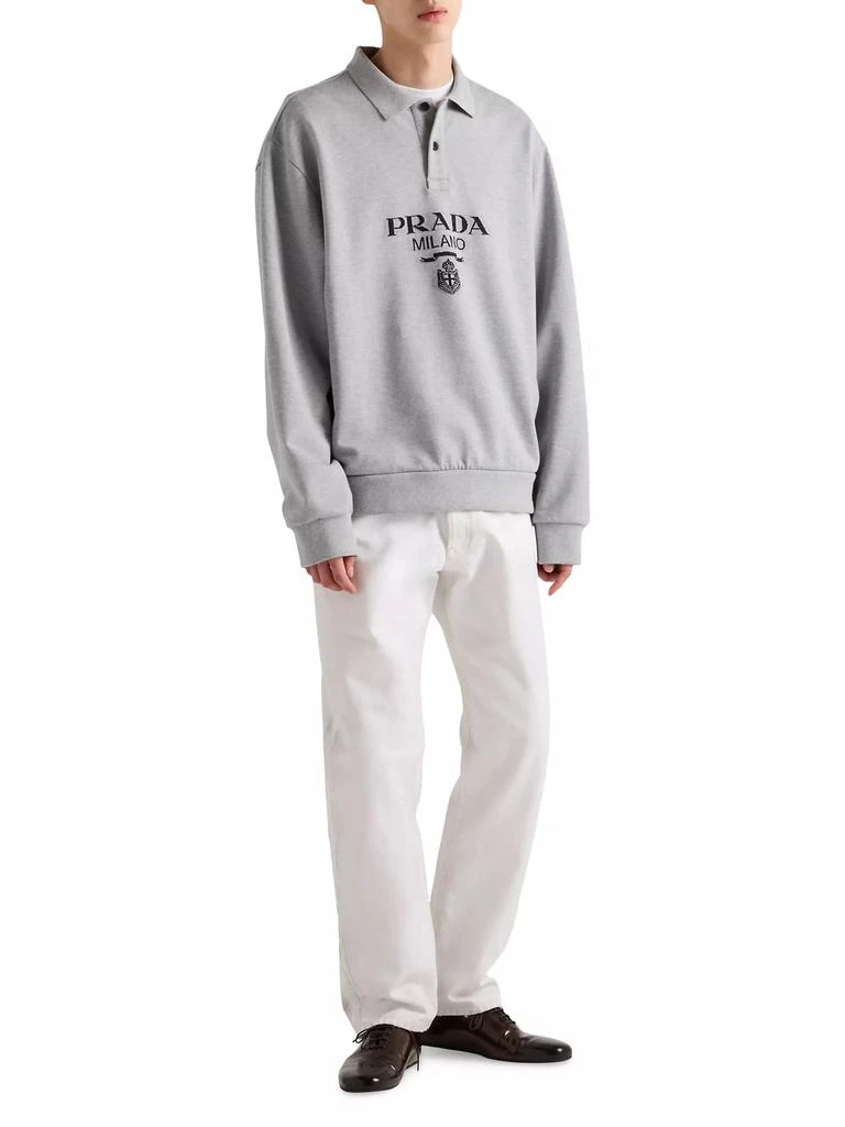 Prada Long-Sleeved Cotton Polo Shirt 2
