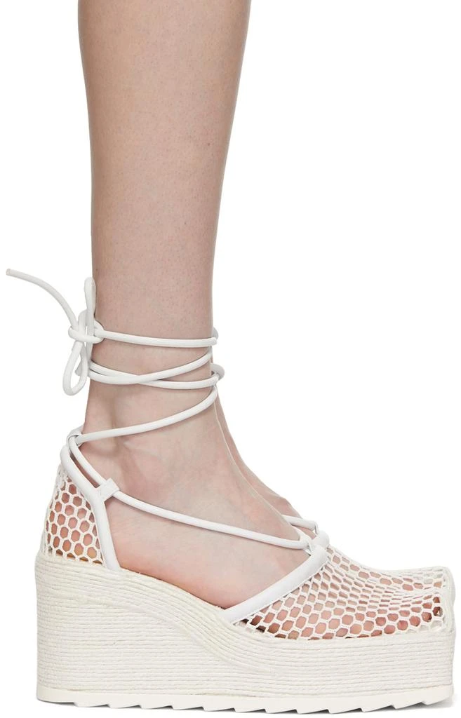 Bottega Veneta White Sporty Web Wedge Espadrilles 1