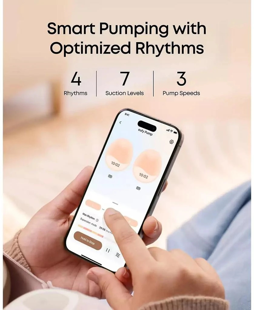 eufy Baby Heated Breast Pump E20, Hands Free In Bra, HeatFlow Tech, 3 Heat Levels, App Control, Hospital Grade, Leakproof, Quiet 5