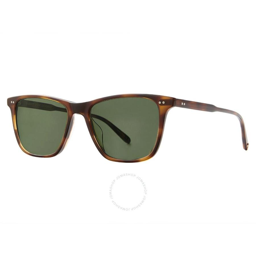 GARRETT LEIGHT HAYES SUN Pure G15 Polarized Square Sunglasses 2141 SPBRNSH/PG15 PLR 52