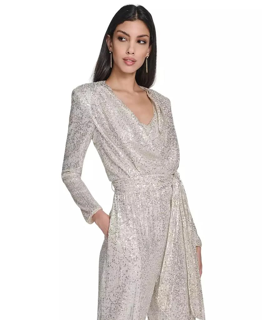 Eliza J Women's Long-Sleeve Social-Sequin Jumpsuit 2