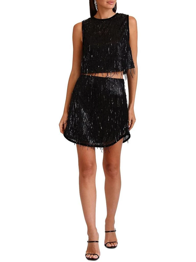 Avec Les Filles Womens Sequined Tank Pullover Top 1