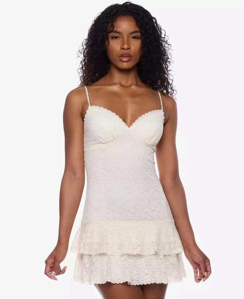 Alex & Sophia Juniors' V-Neck Sleeveless A-Line Mini Lace Dress 1