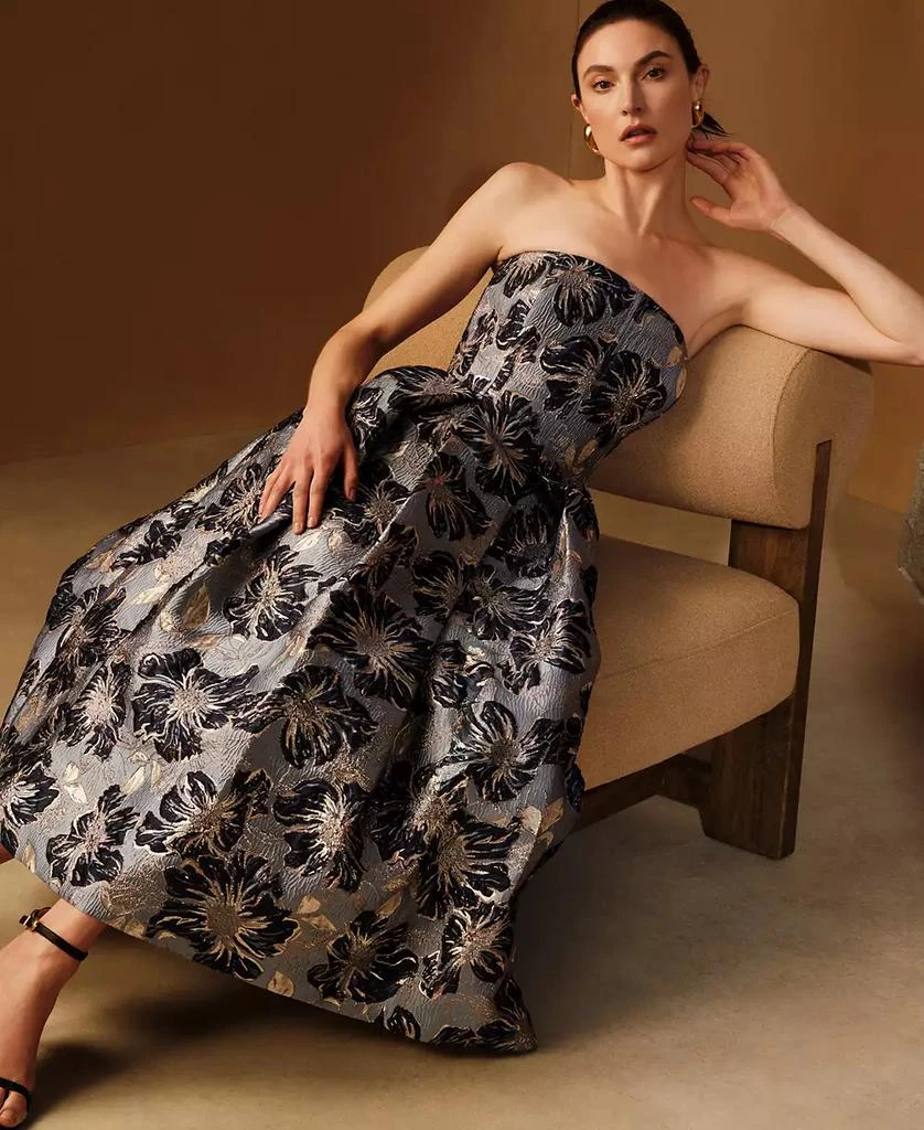Donna Karan Women's Jacquard Strapless A-Line Dress 3