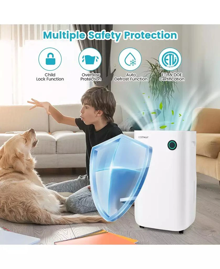 Costway 4500 Sq. Ft Dehumidifier for Home 
Basements, 73-Pint Quiet Dehumidifier with 5 Modes 6