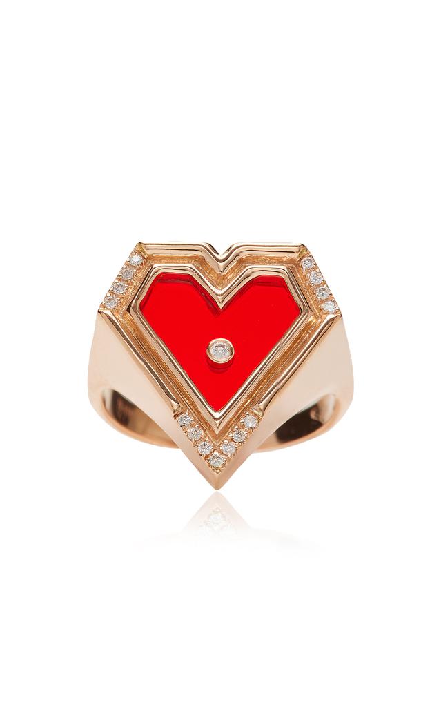 L'ATELIER NAWBAR L'Atelier Nawbar - Super Heart 18K Rose Gold Agate Diamond Ring - Red - US 5 - Moda Operandi - Gifts For Her