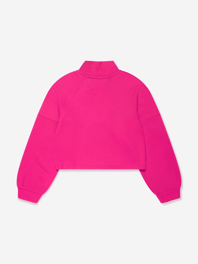 Tommy Hilfiger Tommy Hilfiger Girls Half Zip Mock Neck Sweatshirt in Pink