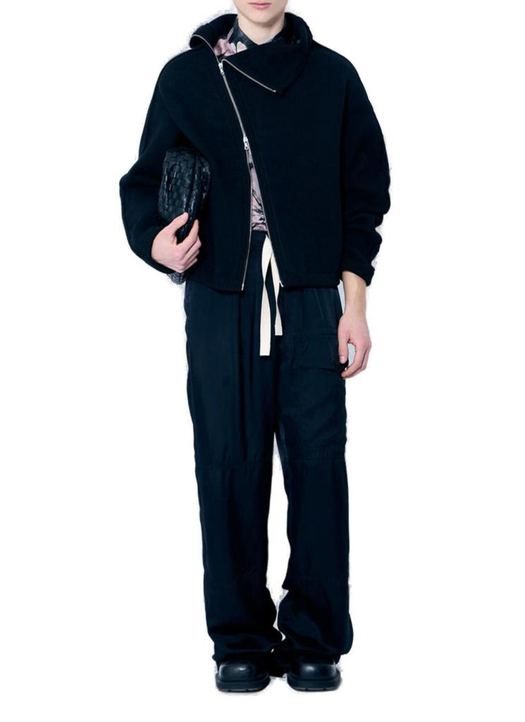 Dries Van Noten ブラック セーター Dries Van Noten メンズ モンティ ウール ジップ付きセーター