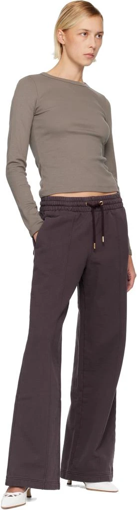 Casablanca Purple Dragonfly Floral Open Hem Sweatpants 4