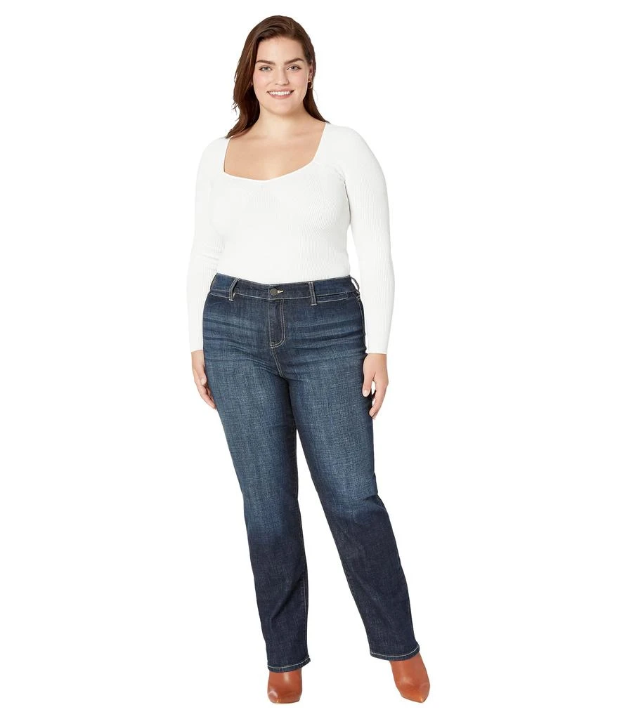 Liverpool Plus Size Kennedy High-Rise Straight Jeans w/ Welt Pockets 32" in Castle 4