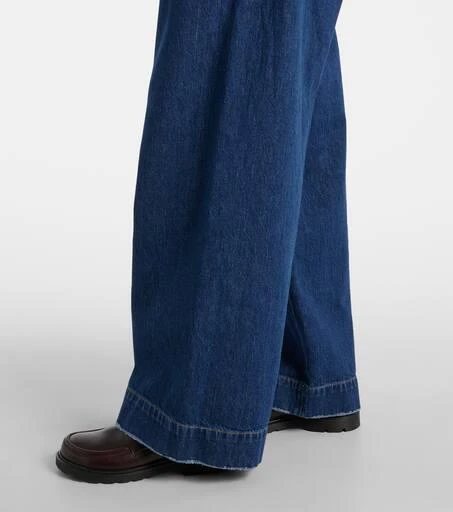 Plan C Mid-rise denim wide-leg pants 5