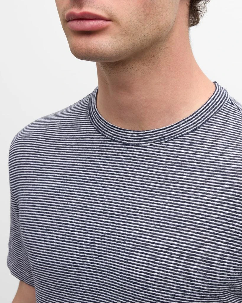 Officine Generale Men's Striped Linen T-Shirt 5