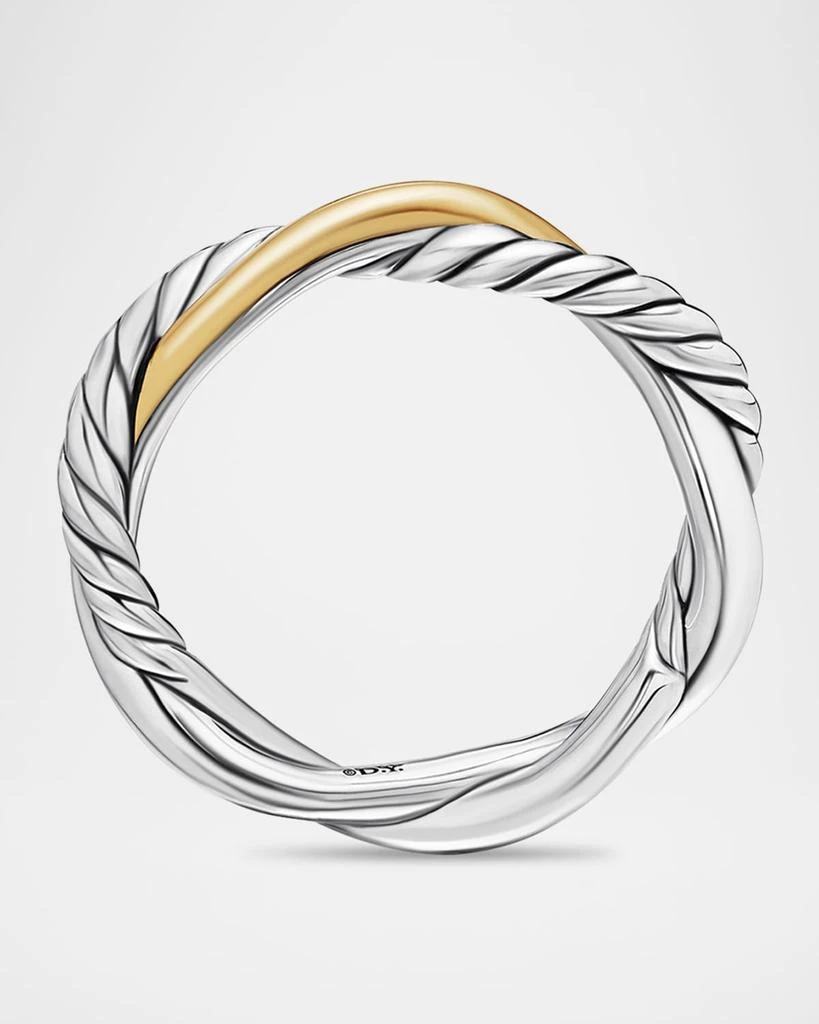 David Yurman Petite Infinity Band Ring in Silver with 14K Gold, 4mm 5