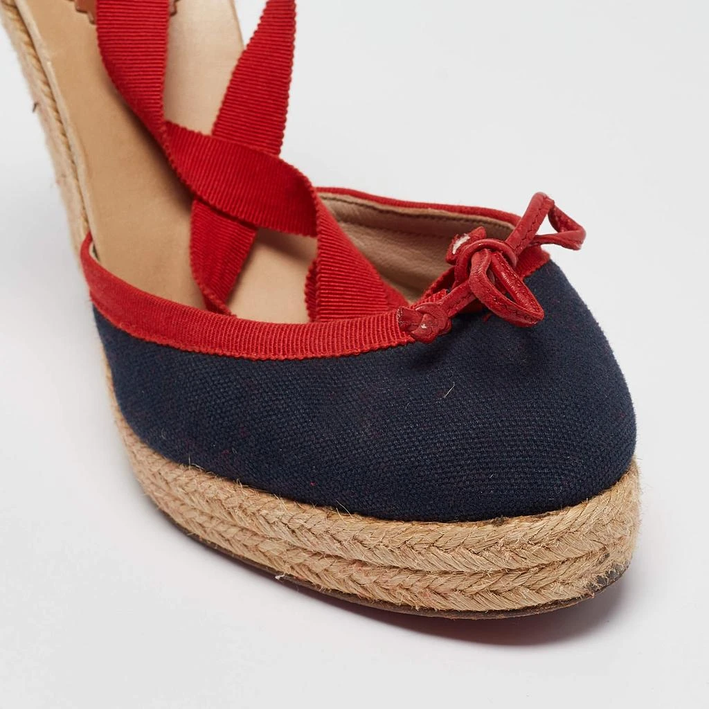Christian Louboutin Christian Louboutin Tricolor Canvas Carino Plato Espadrille Wedge Pumps Size 38 7