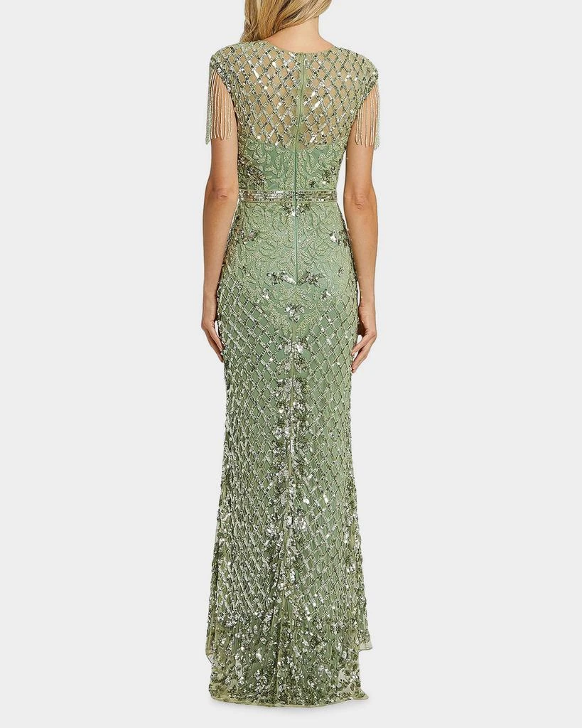 Mac Duggal Beaded Fringe Gown 3