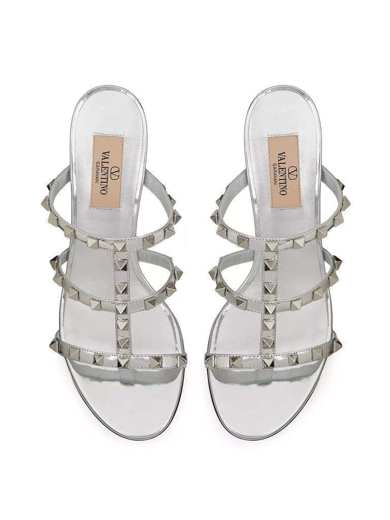 Valentino Rockstud Mirror-effect Slide Sandals 4