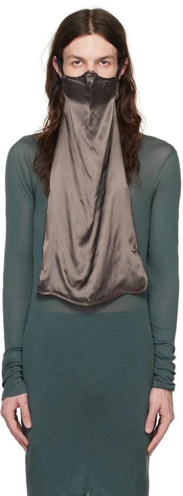 Rick Owens Taupe Long Face Mask 1