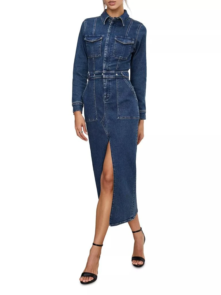 Good American Fit For Success Denim Midi-Dress 1