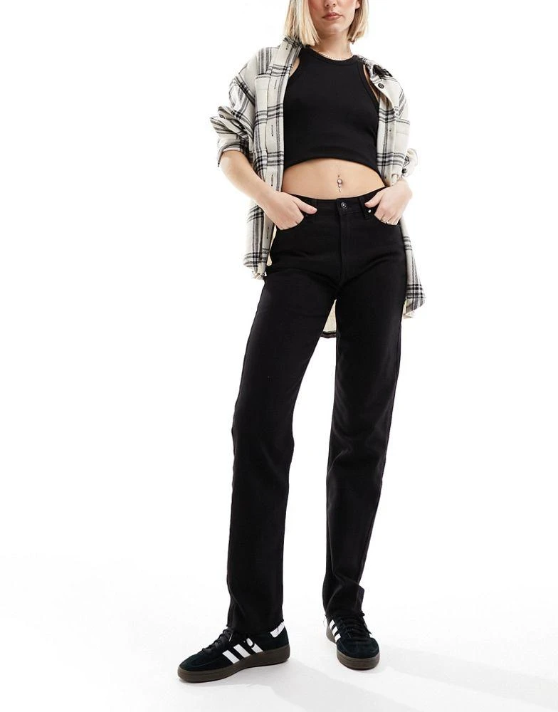 ONLY ONLY Emily high waist straight leg ankle jean in black 1