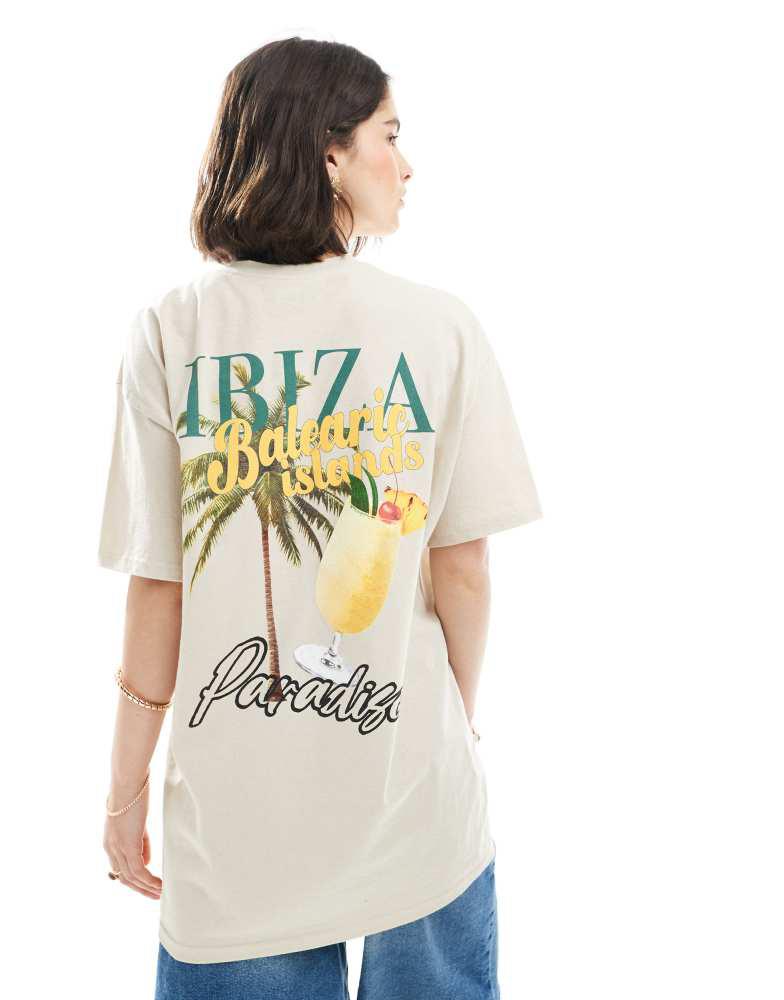 Miss Selfridge Miss Selfridge summer ibiza graphic tee in sand