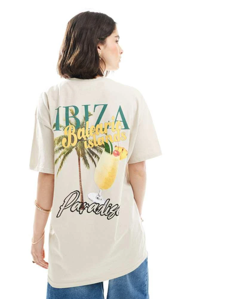 Miss Selfridge Miss Selfridge summer ibiza graphic tee in sand 1