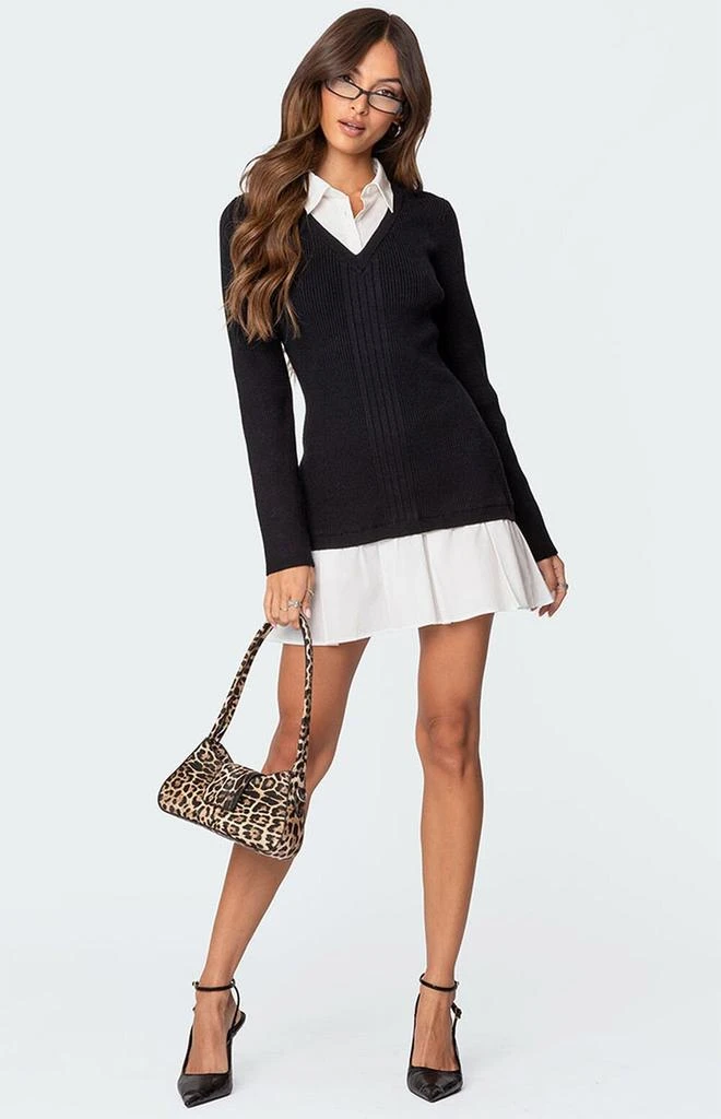 Edikted Two in One Collared Sweater Dress 1