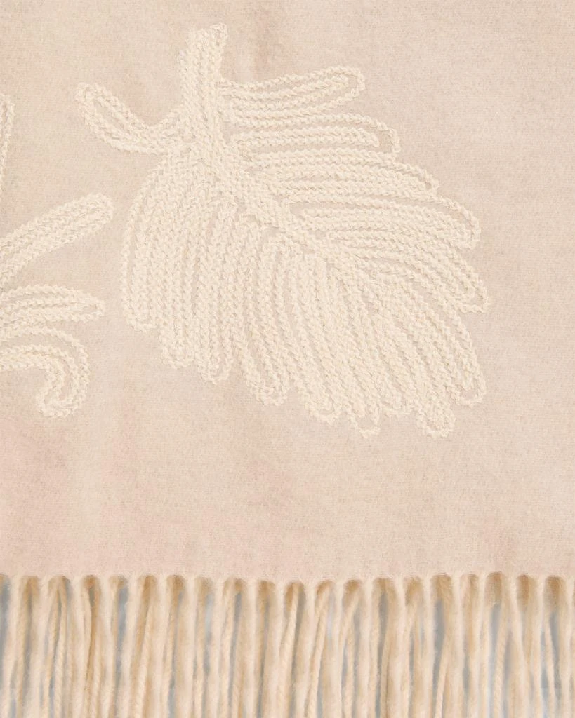 Alonpi Cashmere Embroidered Fringe Trim Scarf 2