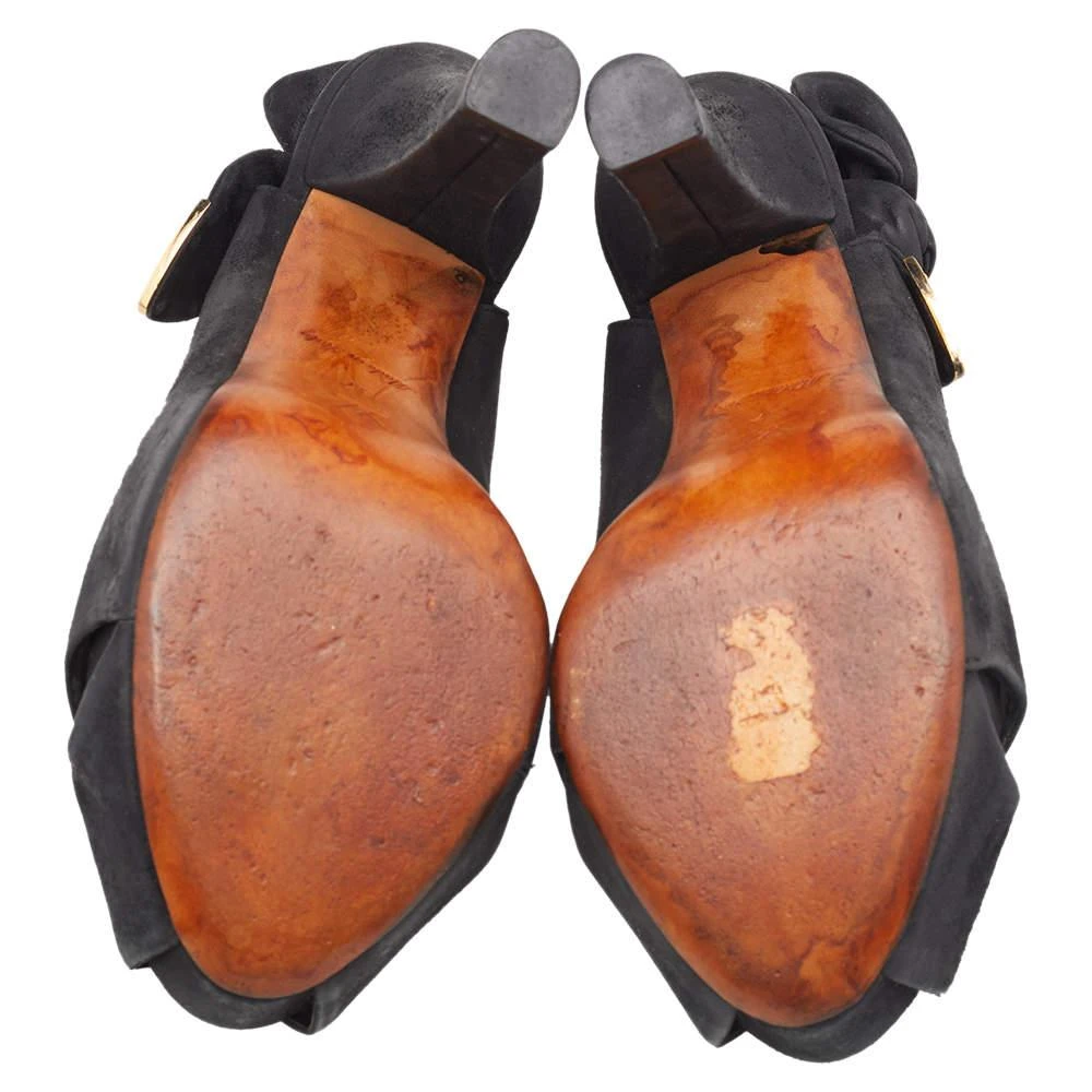 Louis Vuitton Louis Vuitton Black Suede Platform Slingback Sandals Size 37 6