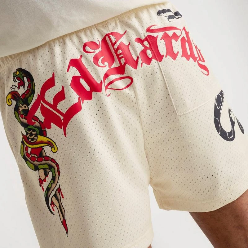 Ed Hardy Men
s Ed Hardy Dagger Rose Mesh Shorts 6